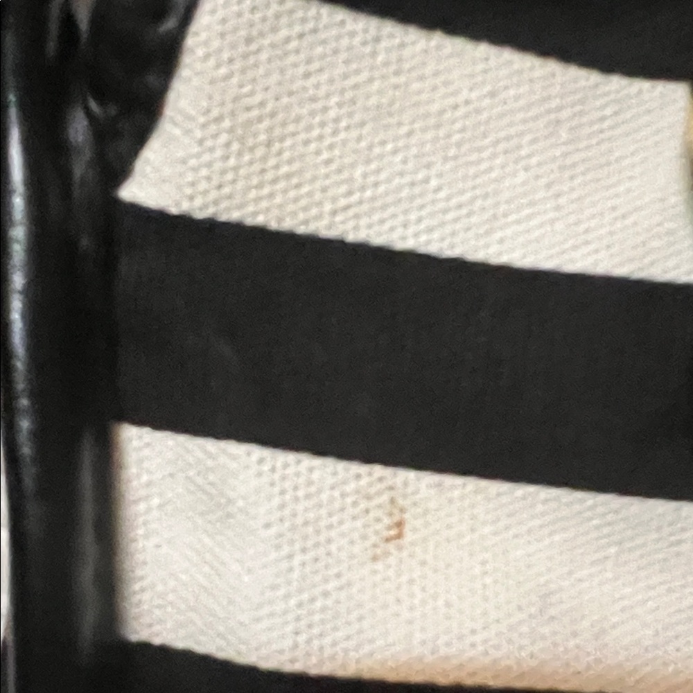 Michael Kors Black and White Striped Hamilton Canvas Tote with Gold Hardward - Picture 8 of 12